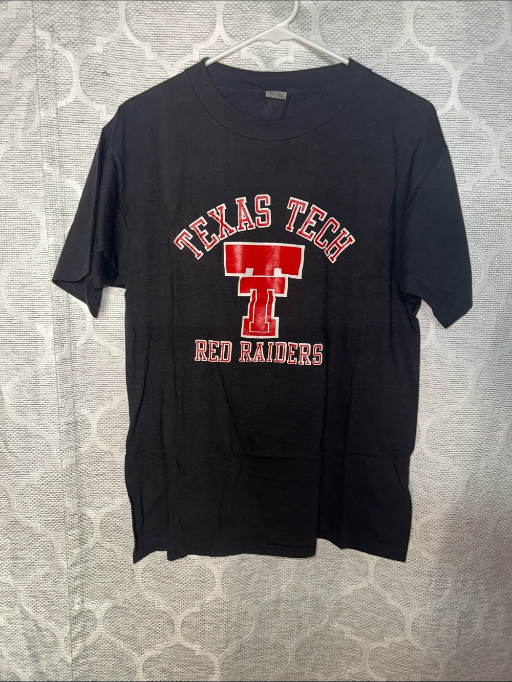VTG 80s Texas Tech Red Raiders T Shirt Deadstock Single Stitch Artex Cotton L